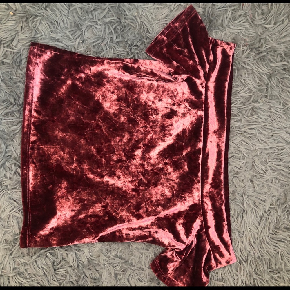 Pink Velvet crop top shirt
